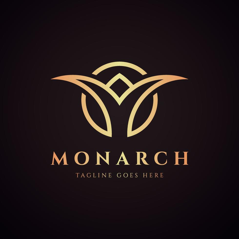 logo del monarca di lusso vettore