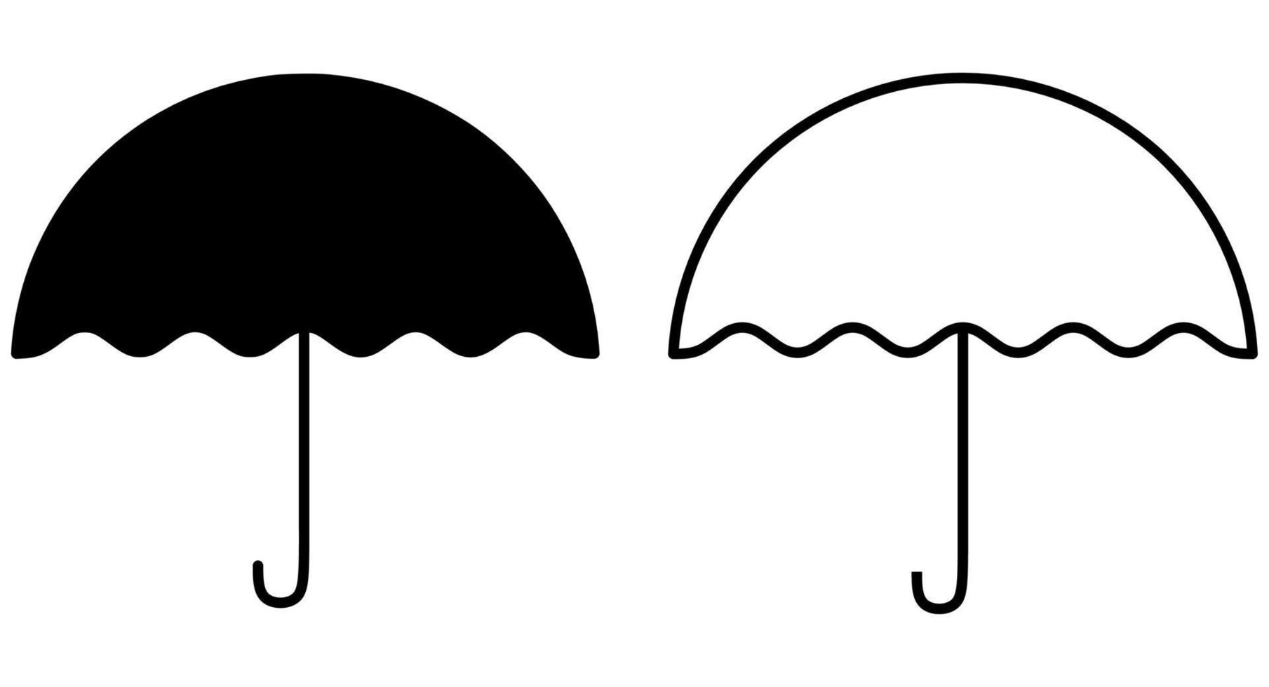 icona dell'ombrello in bianco e nero vettore