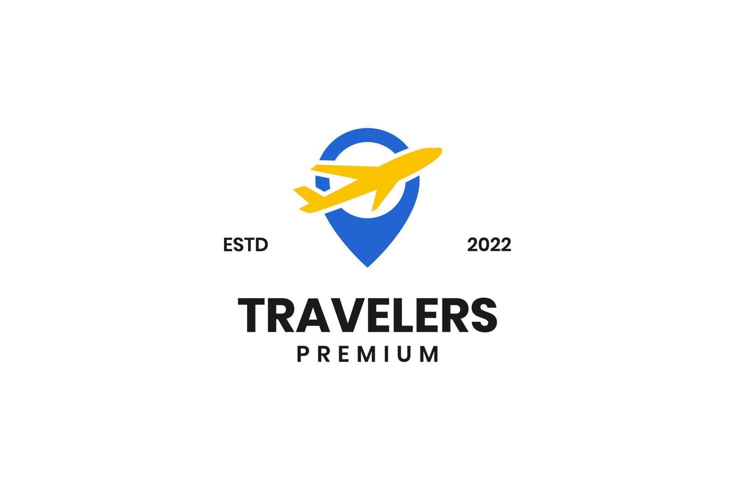 vettore di progettazione del logo della posizione di viaggio