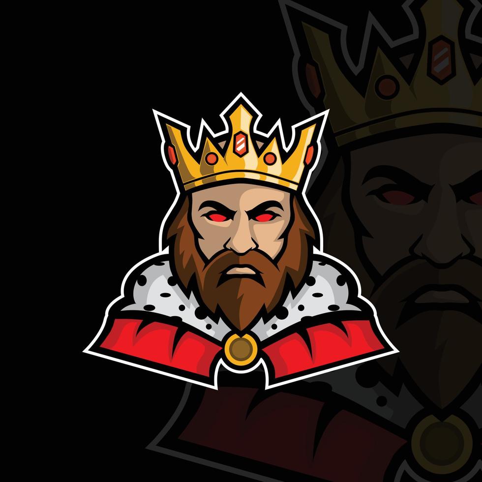 design del logo di gioco del re reale vettore