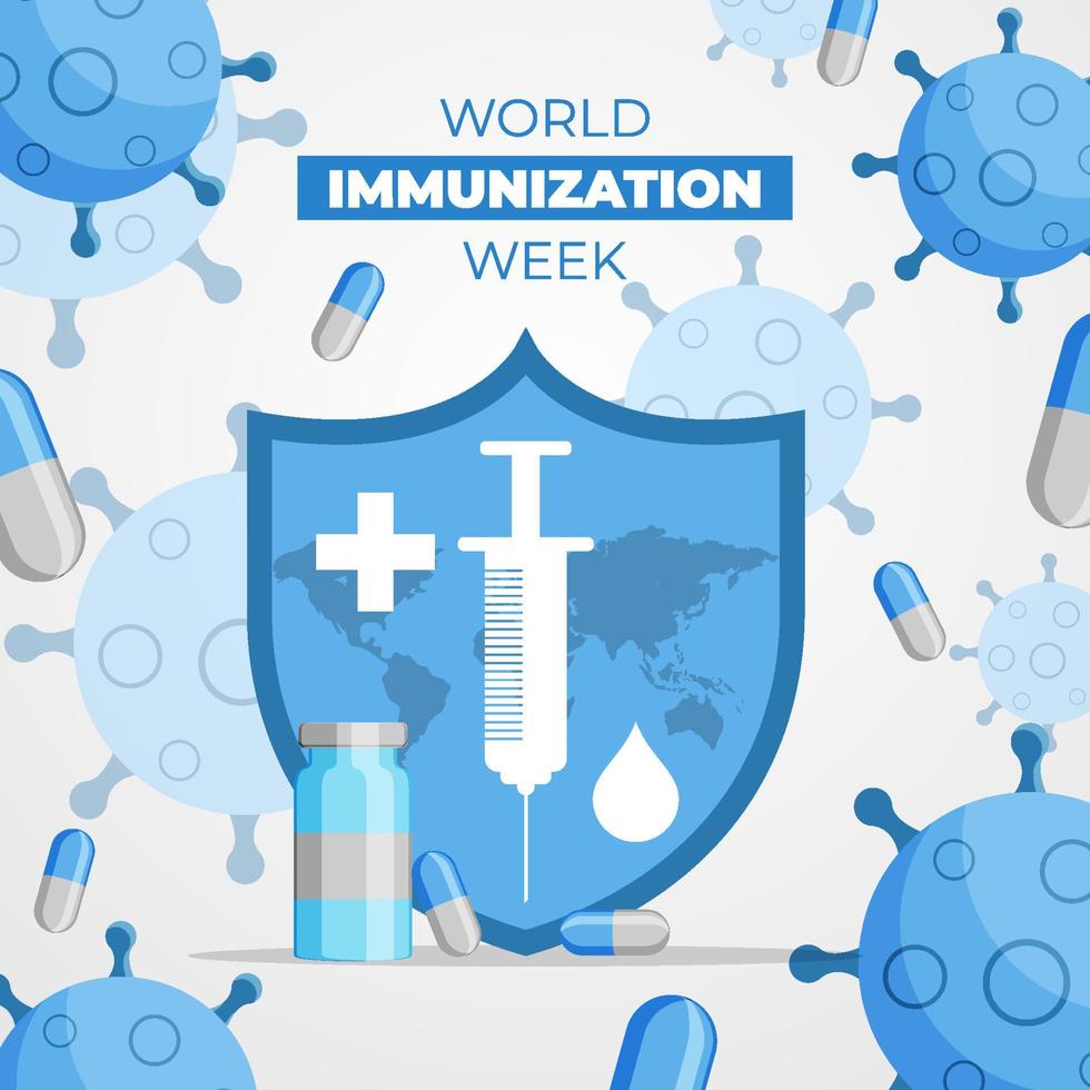 sfondo della settimana mondiale dell'immunizzazione vettore