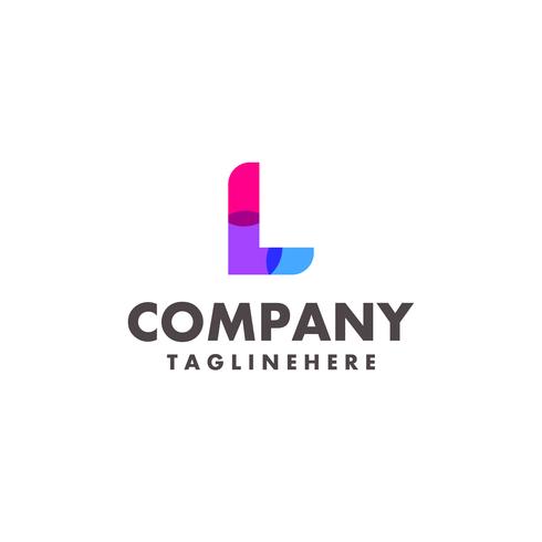astratto colorato lettera L logo design per società di affari con il moderno colore al neon vettore