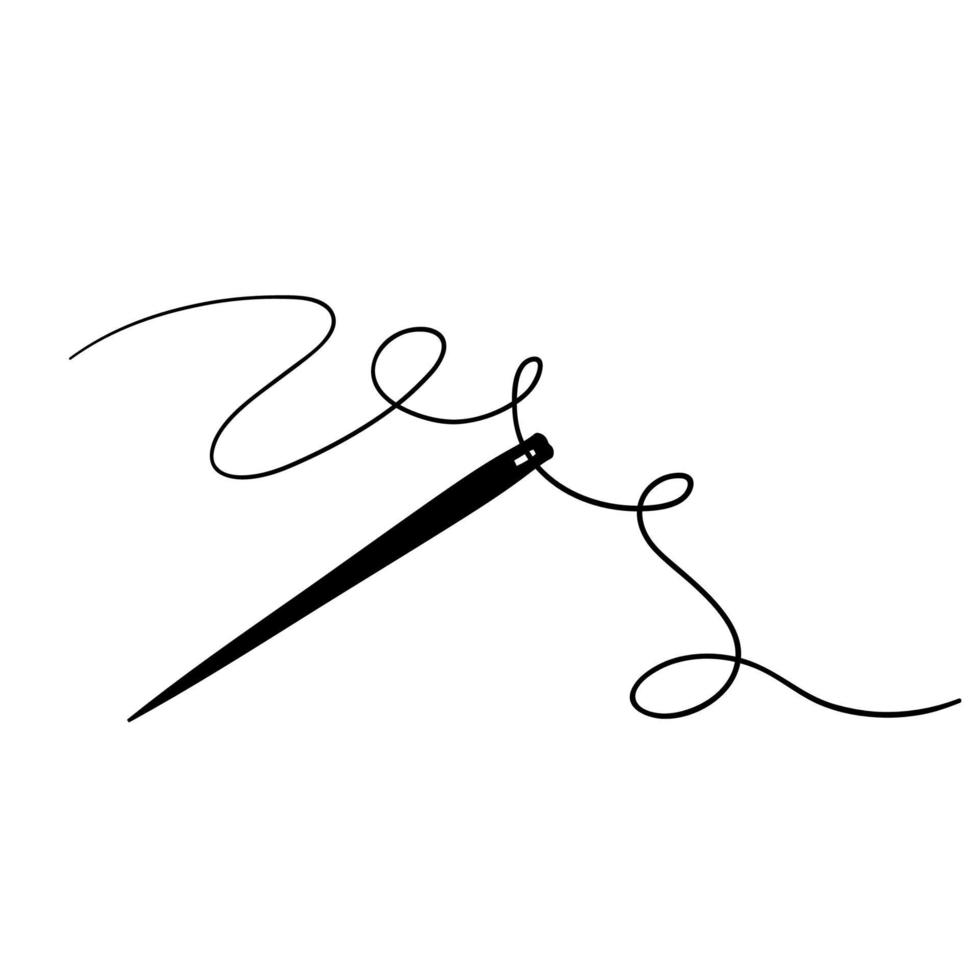 ago disegnato a mano con icona di illustrazione del filo isolata su sfondo bianco vettore