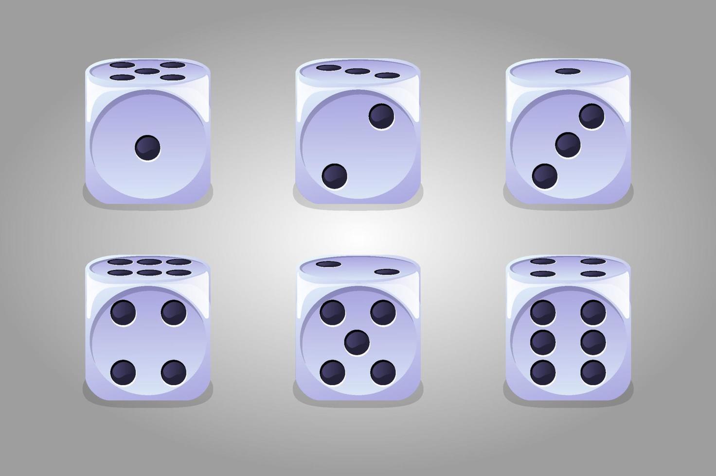 raccolta vettoriale di dadi bianchi di gioco isolati. set di cubi da gioco per il gioco d'azzardo.