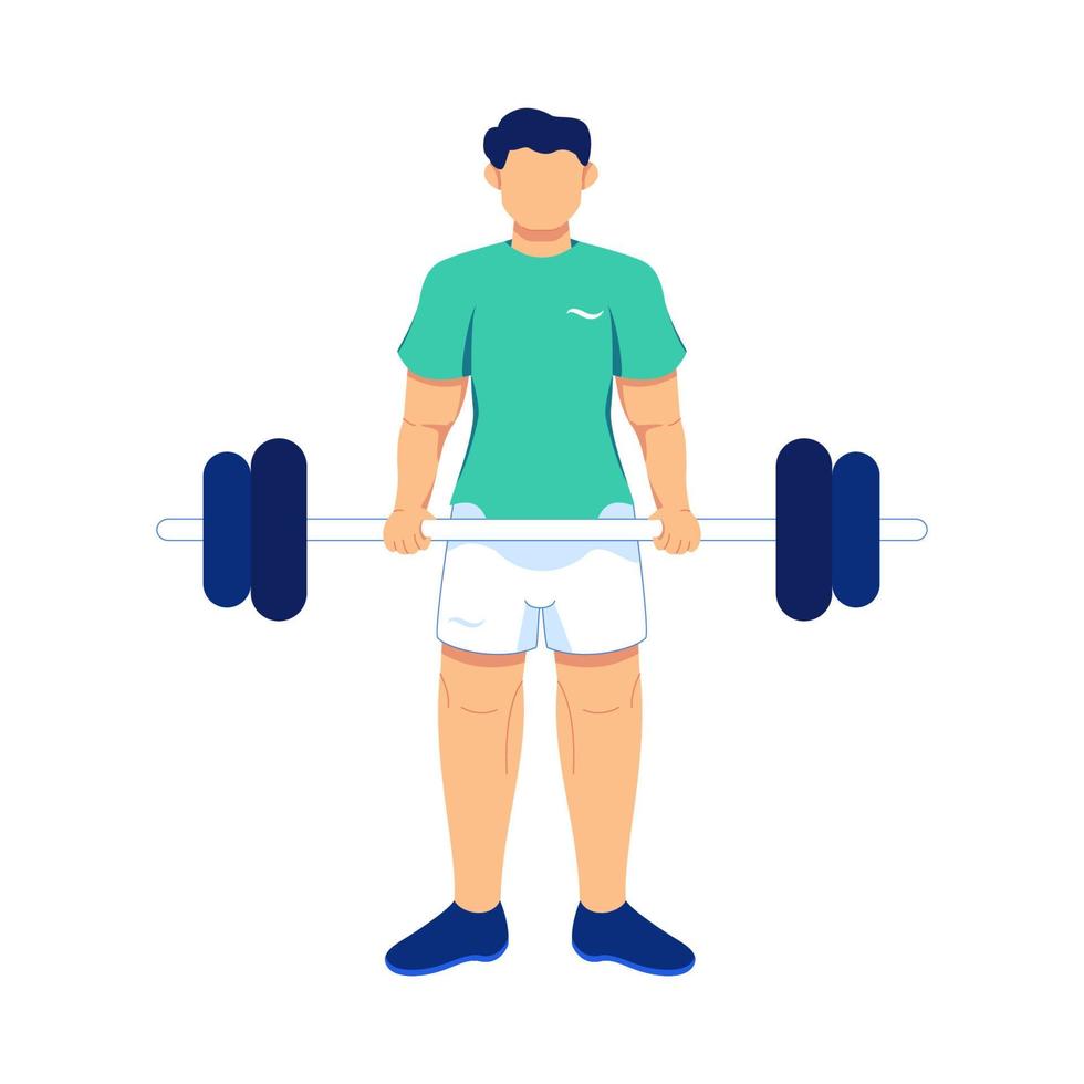 illustrazione dell'uomo di sollevamento pesi vettore