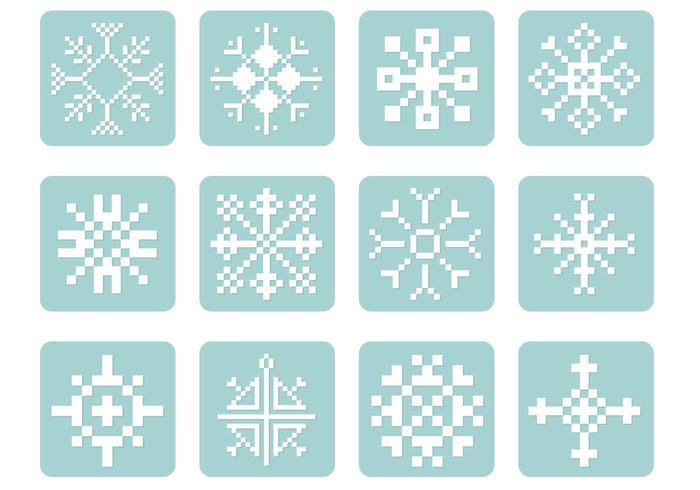 pacchetto di pixel snowflake vettoriale