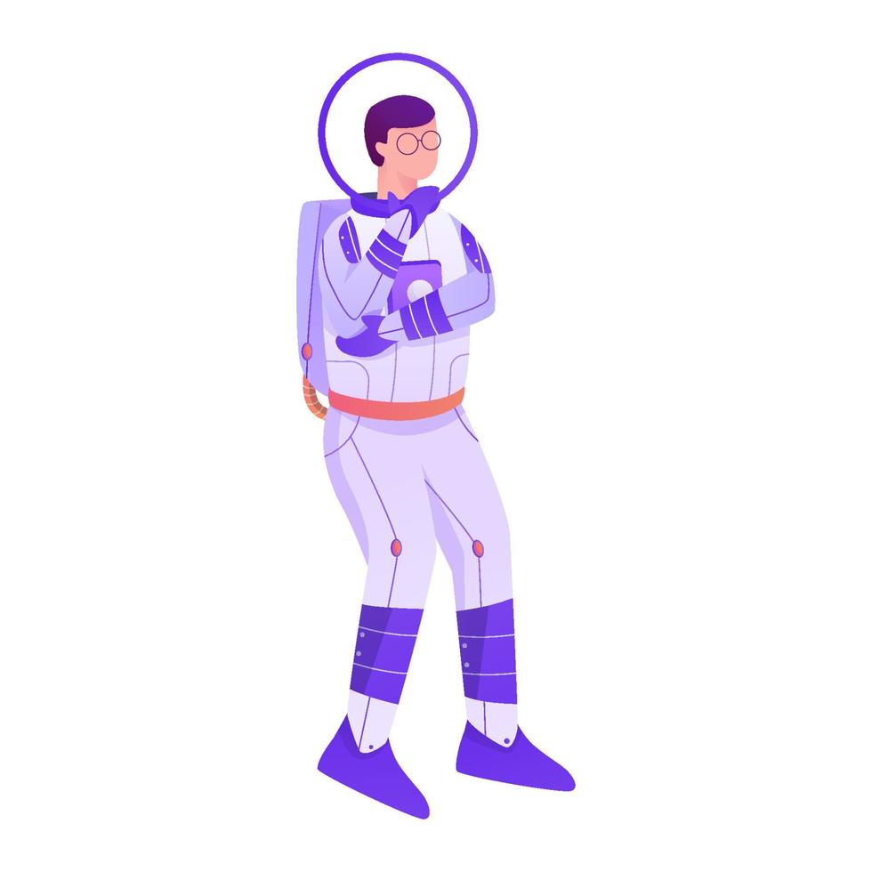 illustrazione dell'astronauta pensante vettore