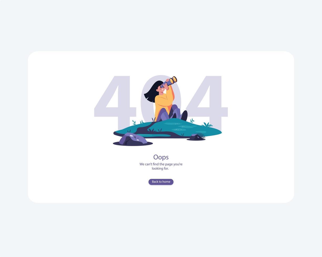 404 pagina di errore non trovata aggiornamenti di sistema, caricamento, funzionamento, elaborazione, installazione di programmi. sistema in manutenzione. illustrazione vettoriale piatta design moderno di carattere. per una landing page, per un sito web