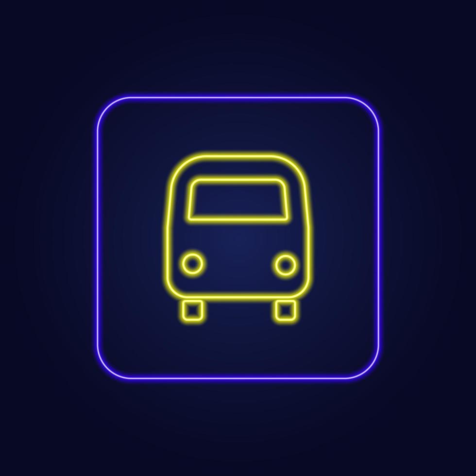 bus del segno dell'icona al neon colorato bello ed elegante - vettore