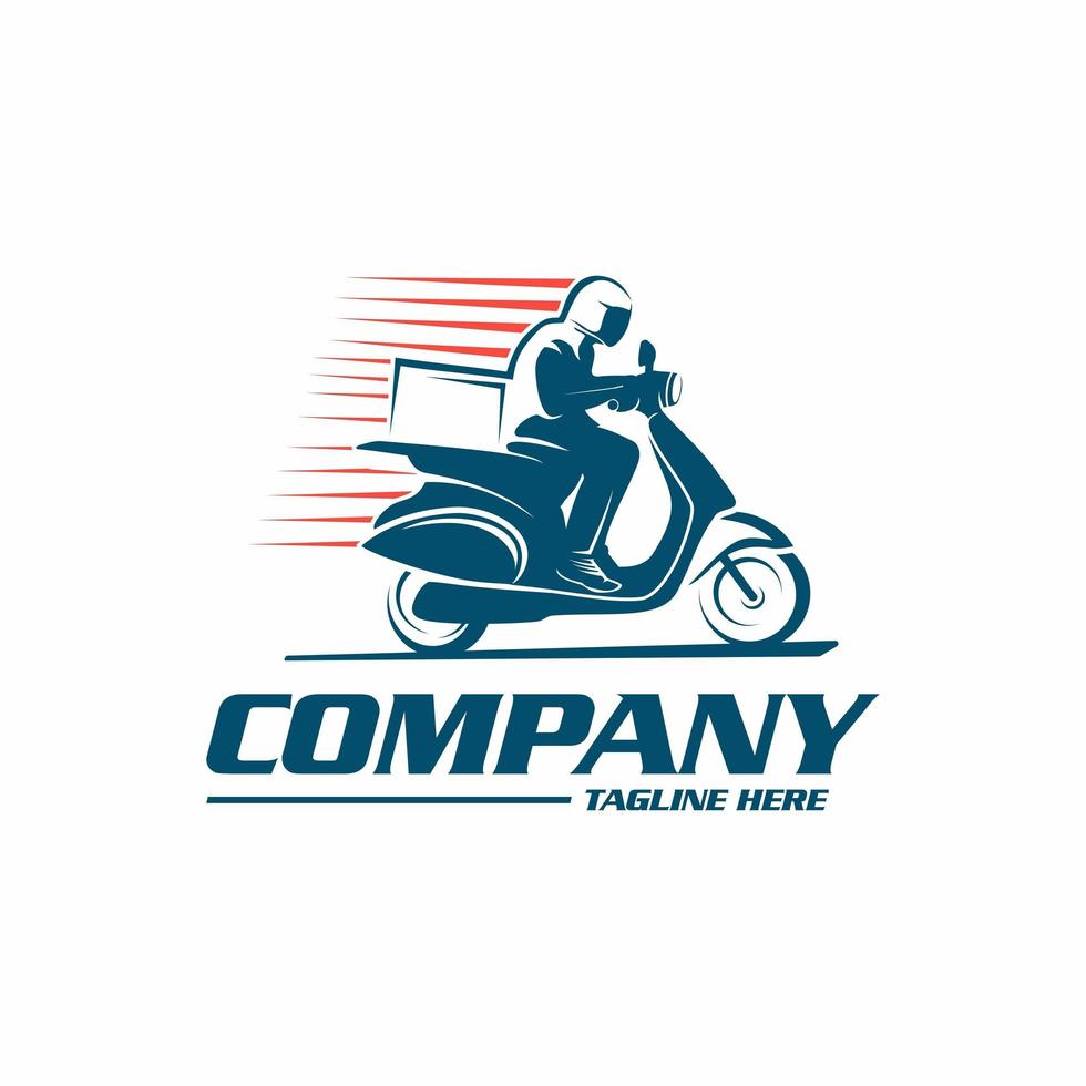 modello di logo di consegna veloce scooter vettore