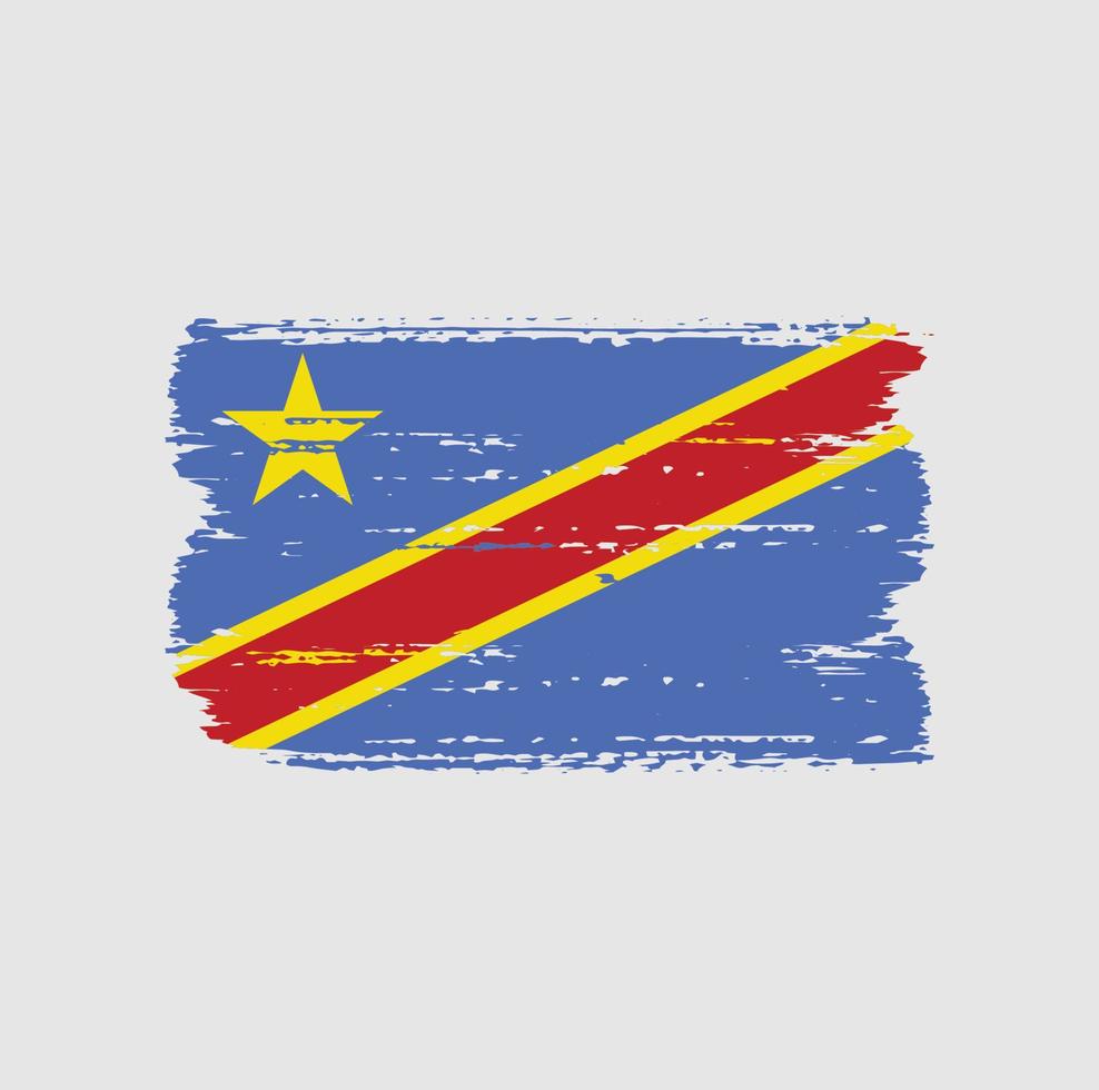 bandiera della repubblica del congo con stile pennello vettore