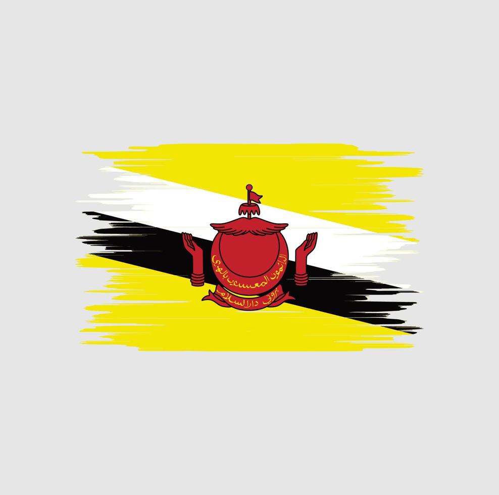 pennellata bandiera brunei, bandiera nazionale vettore