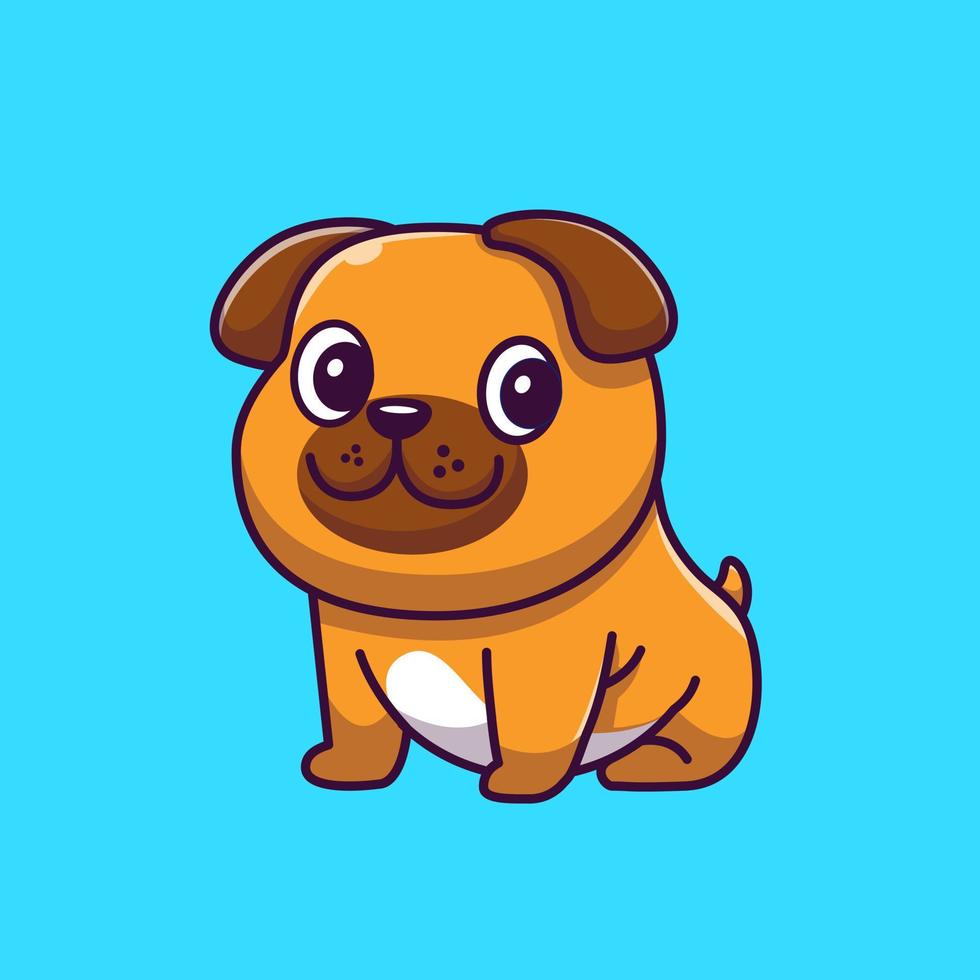 illustrazione dell'icona di vettore del fumetto sveglio del cane che si siede. concetto di icona della natura animale isolato vettore premium. stile cartone animato piatto