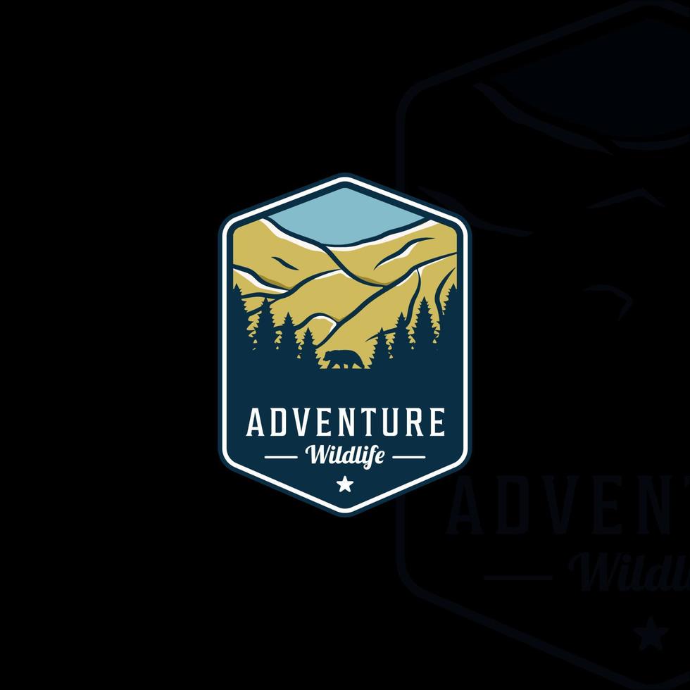 logo dell'emblema del parco nazionale all'aperto illustrazione vettoriale modello icona graphic design. segno vintage avventura o concetto di etichetta simbolo per il viaggio in Yosemite
