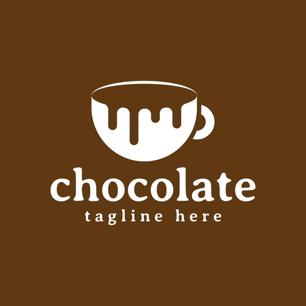 design del logo della tazza di cioccolato fuso vettore