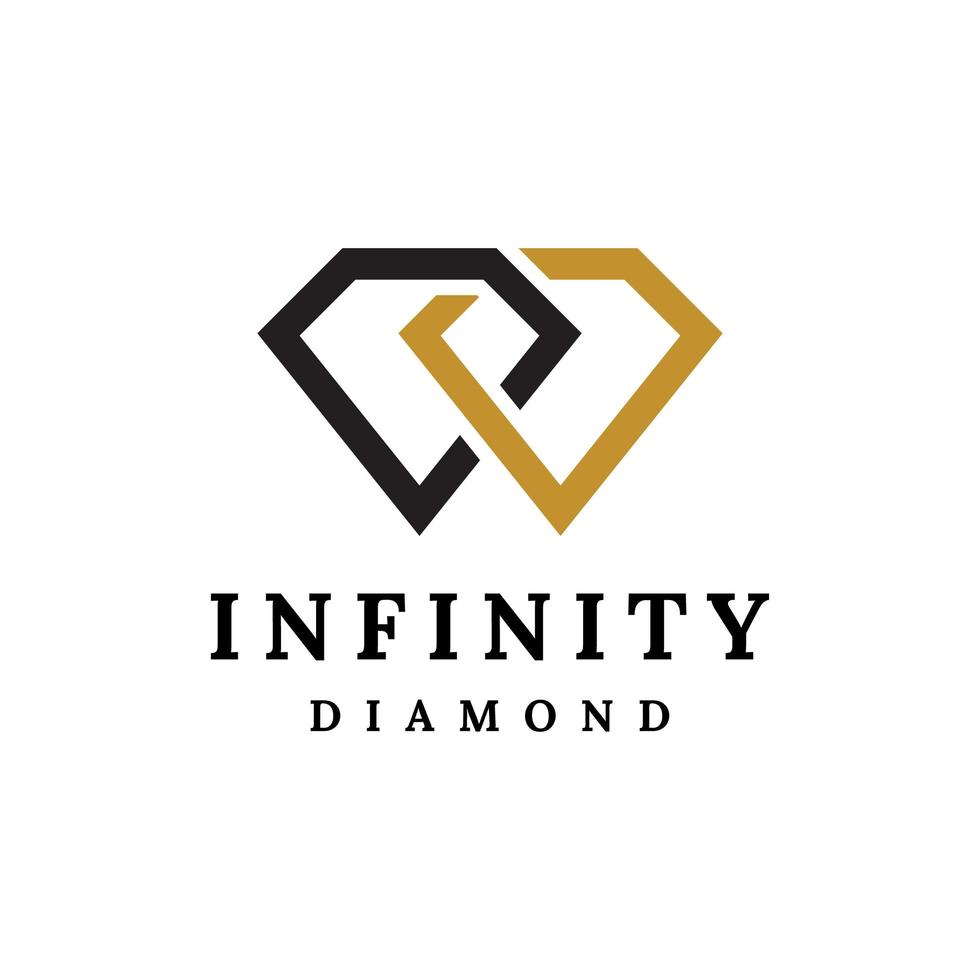 design del logo del diamante infinito vettore