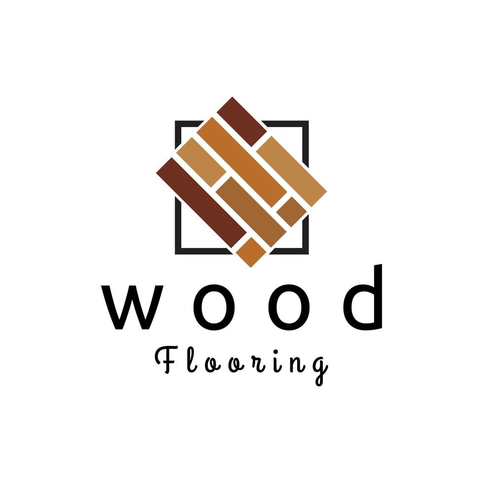 design del logo del pavimento in legno vettore