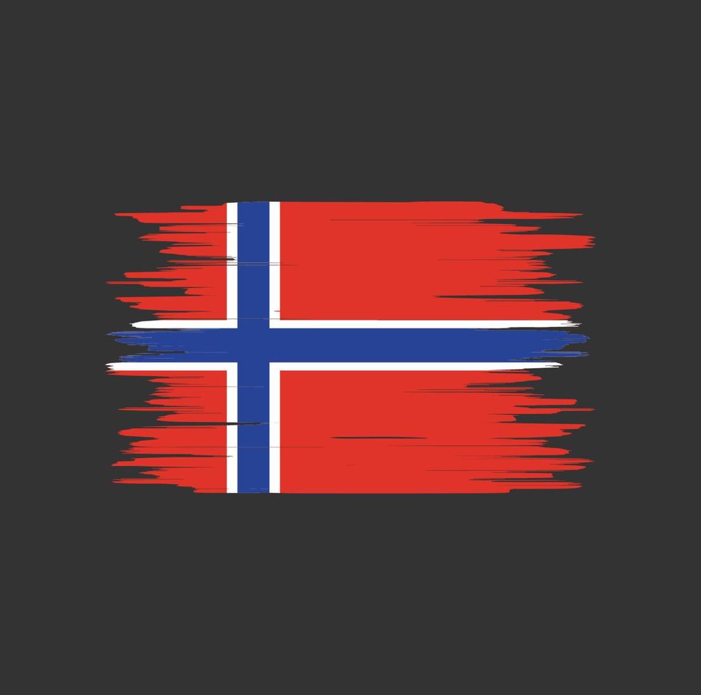 pennellata bandiera norvegese, bandiera nazionale vettore