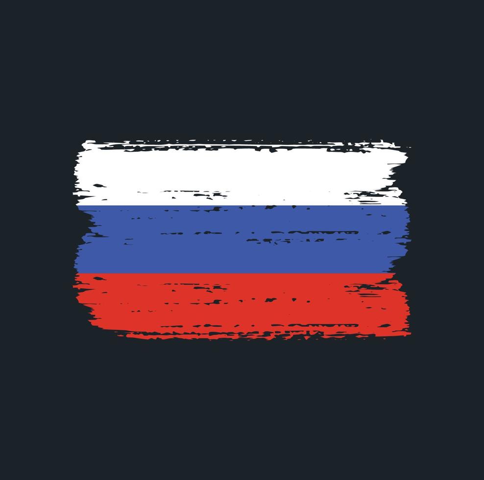 bandiera della russia con stile pennello vettore