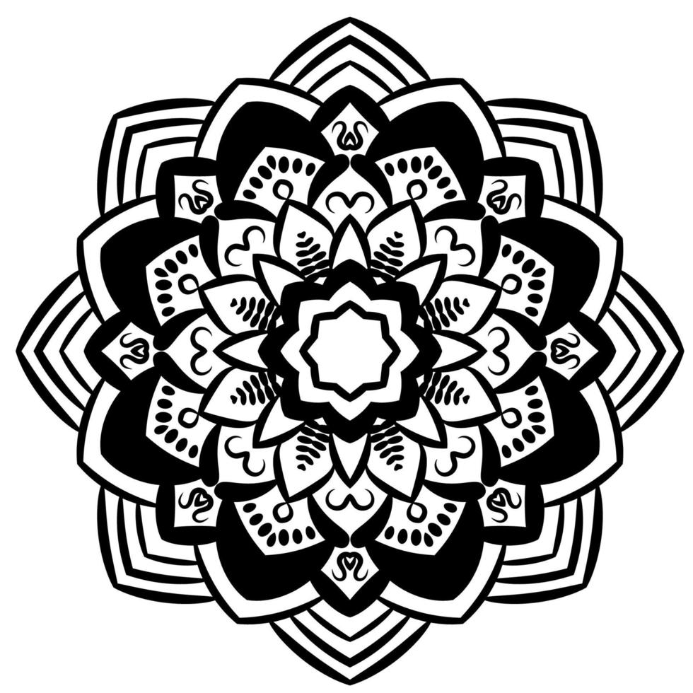 mandala. fiore ornamentale rotondo doodle isolato su sfondo bianco. elemento cerchio geometrico. vettore