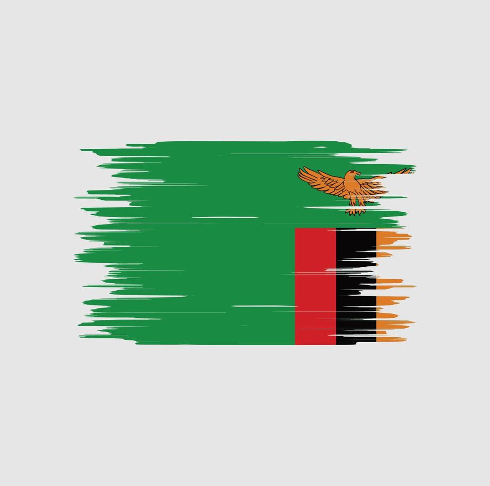 pennellata bandiera dello zambia, bandiera nazionale vettore
