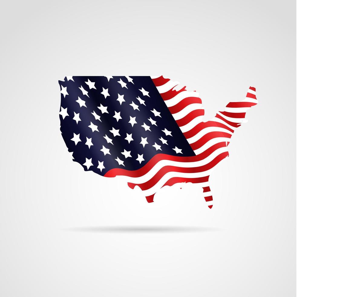 mappa della bandiera degli stati uniti d'america in sfondo geometrico, astratto, isolato. vettore