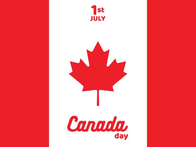 Manifesto del giorno felice del Canada con progettazione di vettore della bandiera