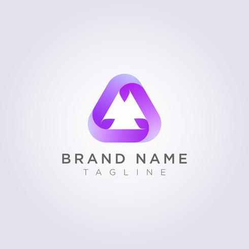 Riciclare il design del logo a triangolo per la tua attività o il tuo marchio vettore