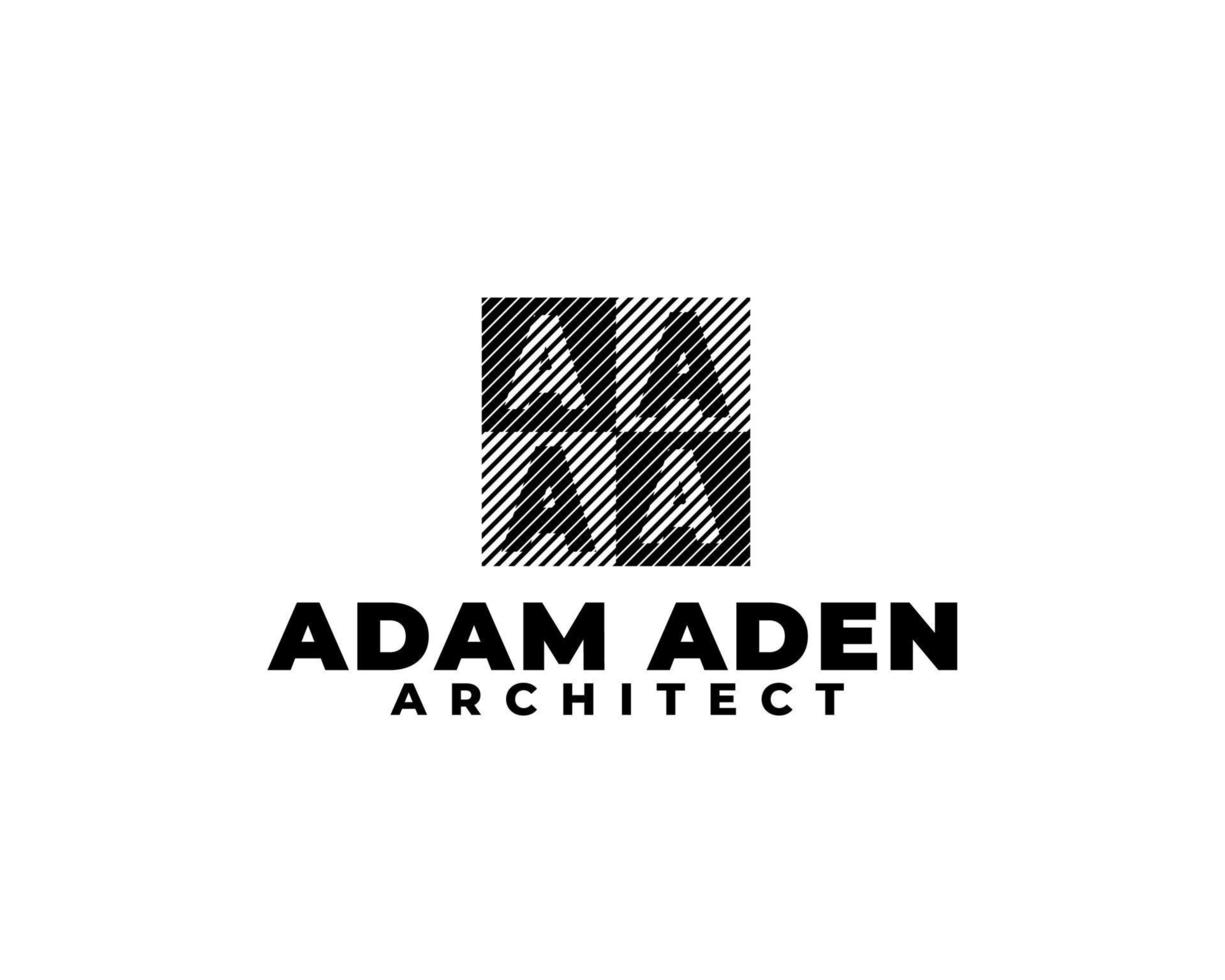 modello di progettazione del logo della scatola del rettangolo della lettera aa. lettera un logo iniziale vettore