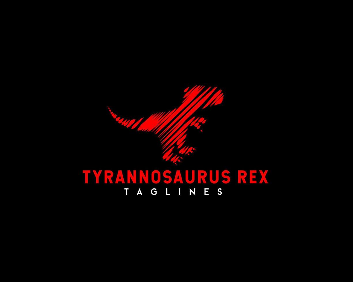 logo t rex. sagoma di dinosauro. logo di dinosauro mezzitoni vettore