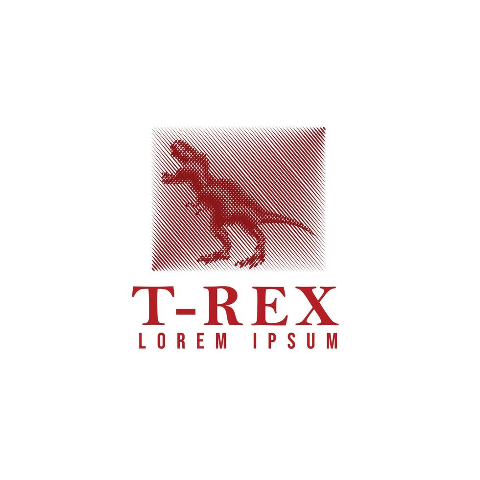 logo t rex. sagoma di dinosauro. logo di dinosauro mezzitoni vettore