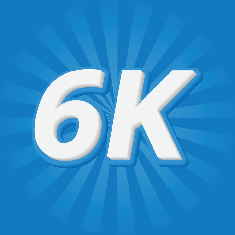 Banner di social media per la celebrazione di 6k follower vettore