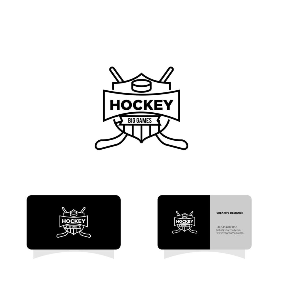 disegno dell'icona del logo della squadra di hockey su ghiaccio vettore