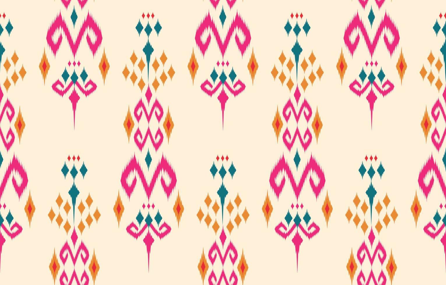 ikat vettore etnico fiore bella arte. modello senza cuciture ikat in ricamo tribale, popolare, stile messicano. stampa di ornamenti d'arte geometrica azteca. design per carta da parati, abbigliamento, confezionamento.