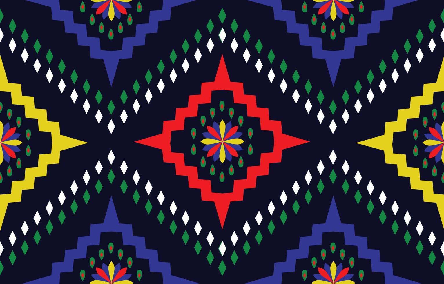 bella arte astratta etnica. modello senza cuciture ikat in ricamo tribale, popolare, stile messicano. stampa di ornamenti d'arte geometrica azteca. design per moquette, carta da parati, abbigliamento, avvolgimento, tessuto. vettore