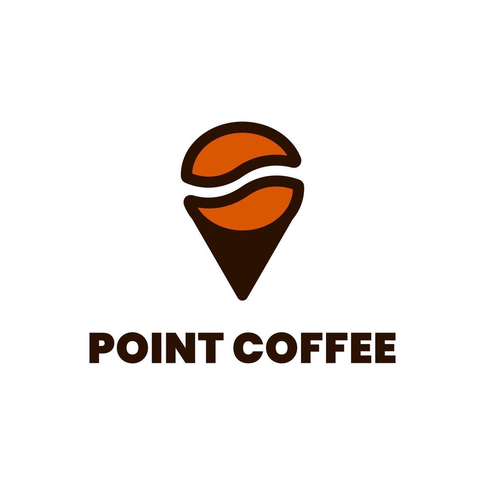 modello di logo del caffè con una combinazione di punti e chicchi di caffè vettore