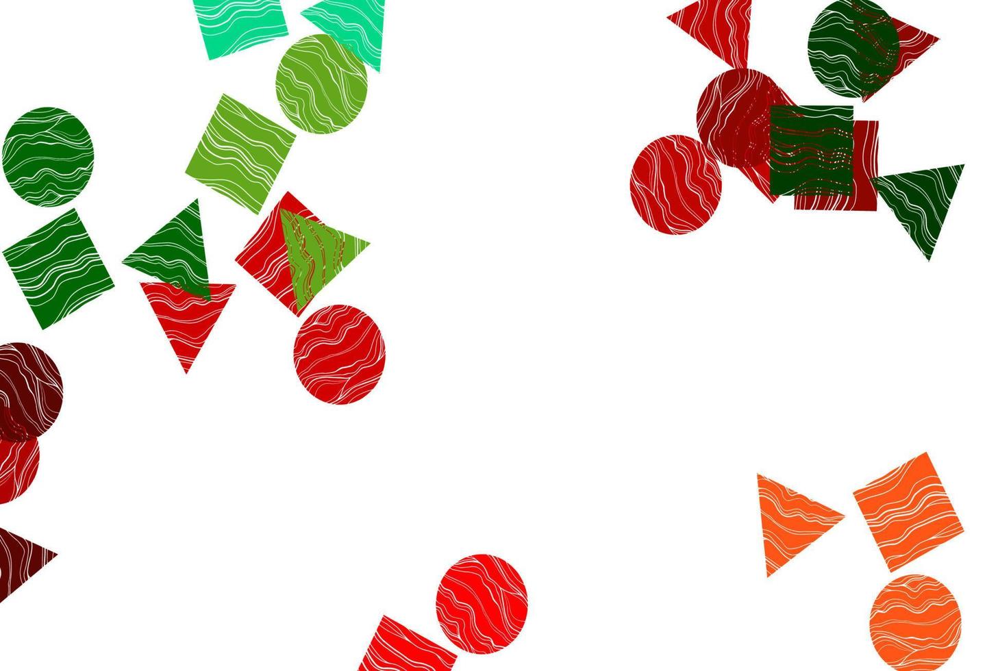 copertina vettoriale verde chiaro, rosso in stile poligonale con cerchi.