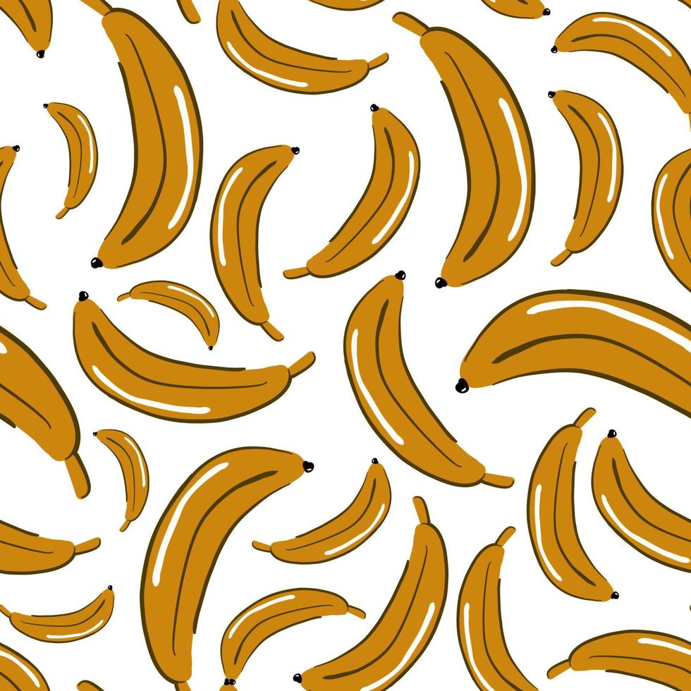 modello senza cuciture di banane disegnate a mano realizzato in stile carino vettore