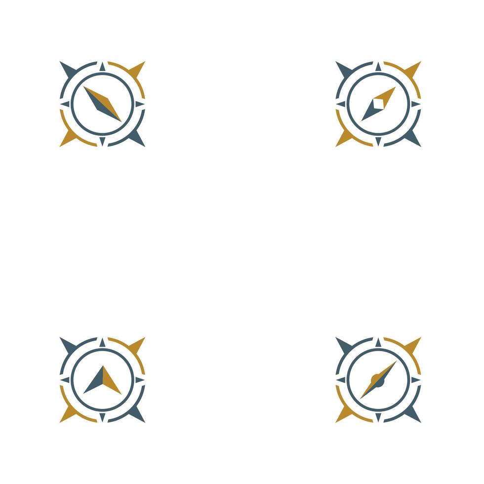 progettazione dell'illustrazione dell'icona di vettore del modello di logo della bussola