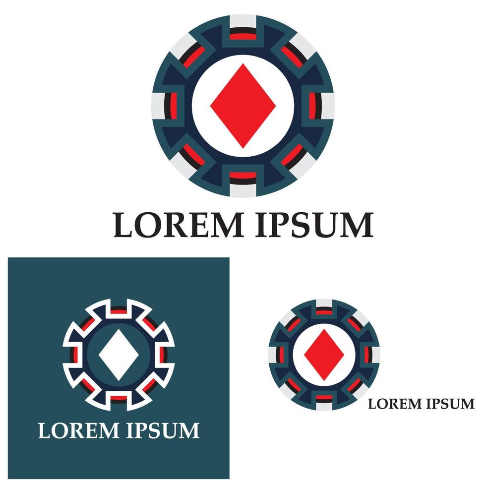 icona del chip del casinò logo dell'icona del vettore del chip del poker Fiches del casinò per poker o roulette.illustrazione vettoriale isolata su sfondo bianco