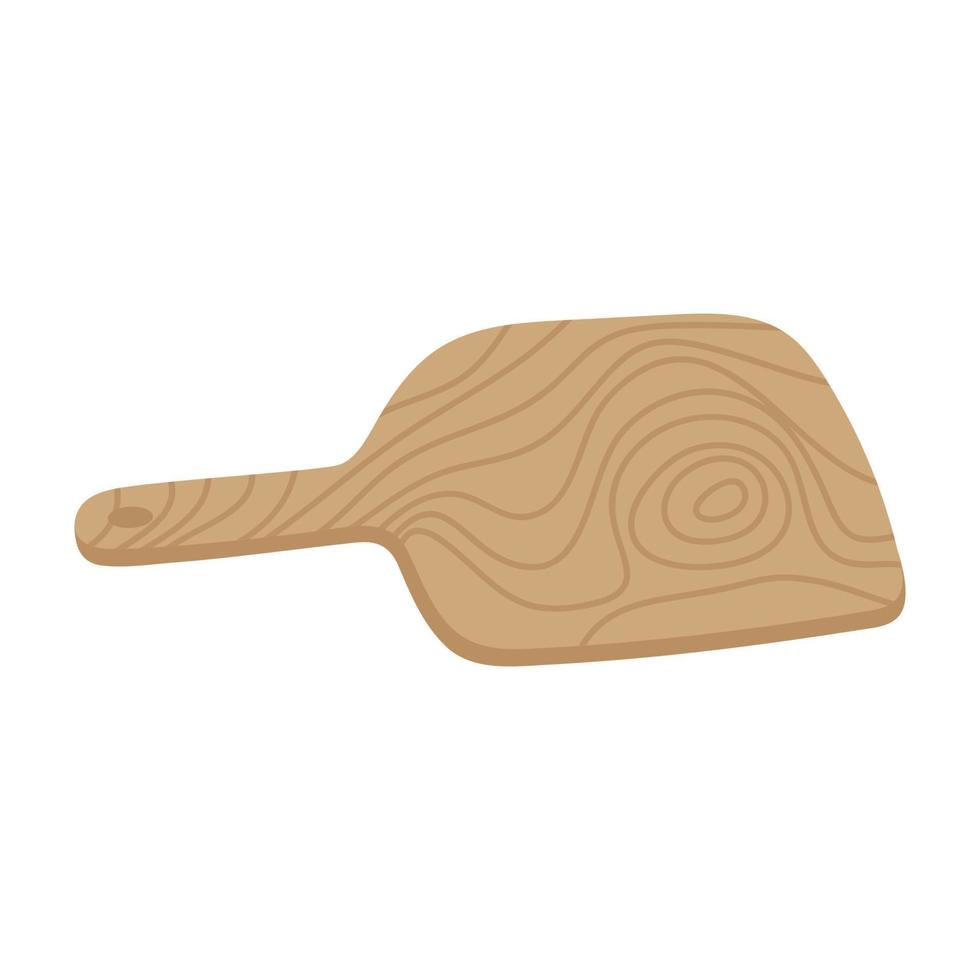 tagliere da cucina in legno. l'illustrazione rustica di vettore è isolata. clipart per design, arredamento