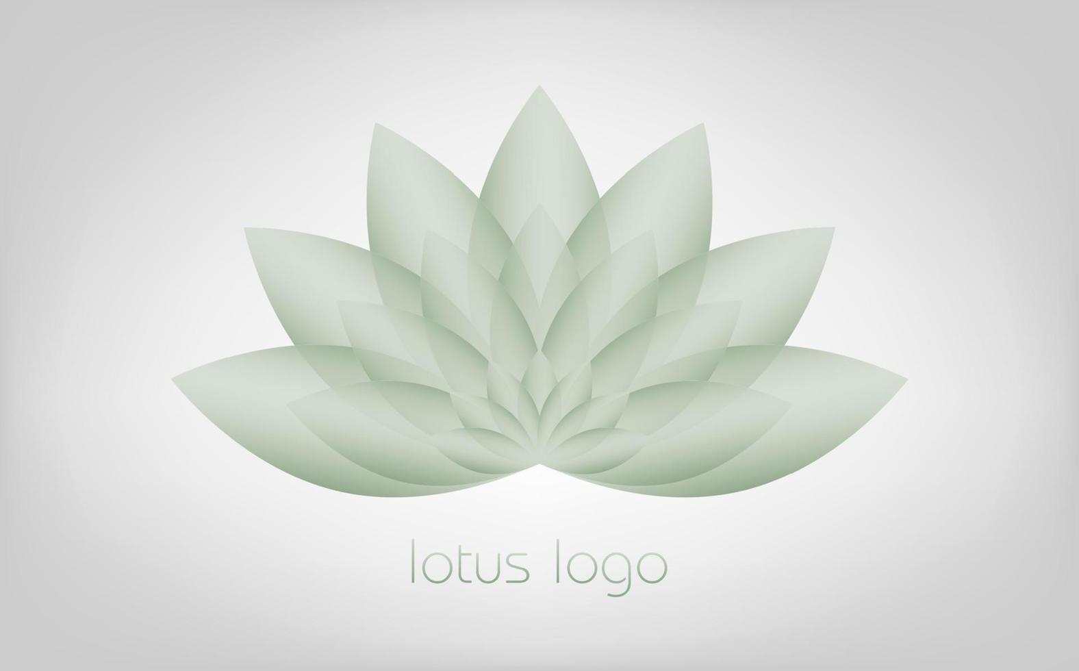 logo di loto verde morbido, fiore della vita. geometria sacra. simbolo di armonia ed equilibrio. segno di purezza. chakra yoga disegno vettoriale isolato su sfondo bianco