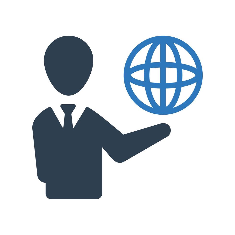 icona della rete aziendale globale. comunicazione d'affari vettore