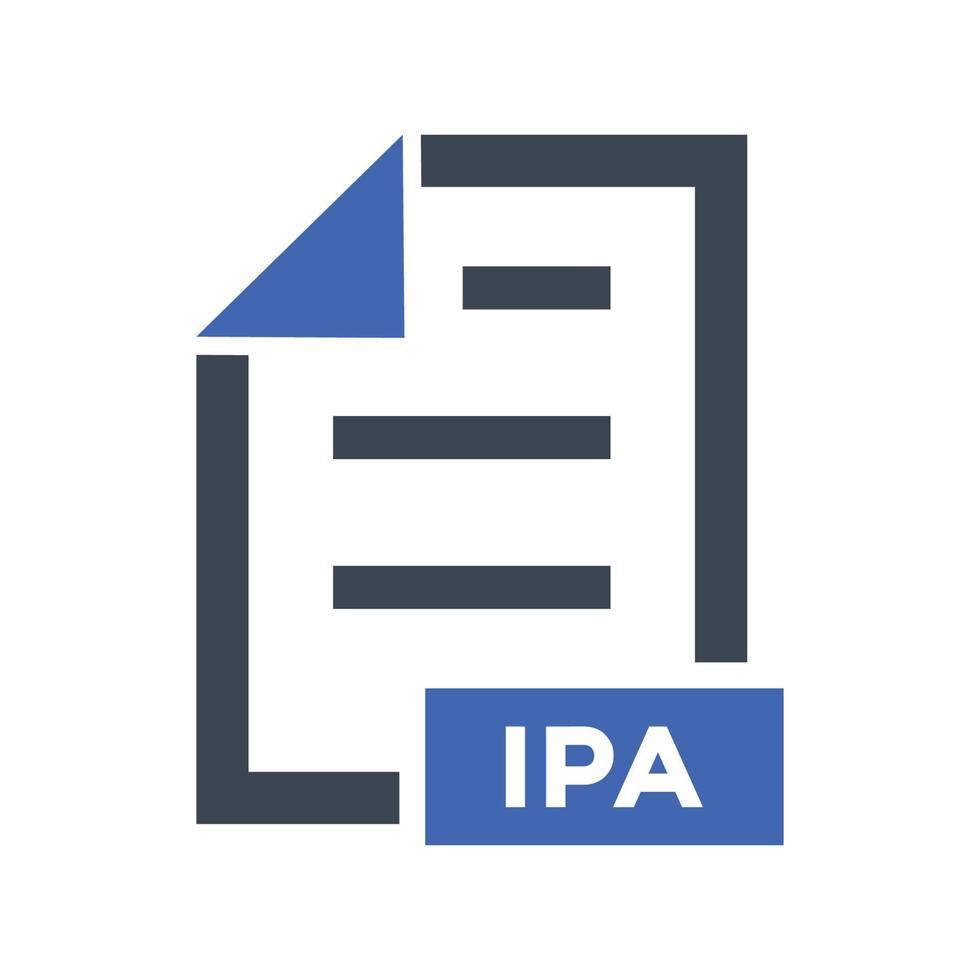 icona del formato file ipa. immagine vettoriale in formato file ipa