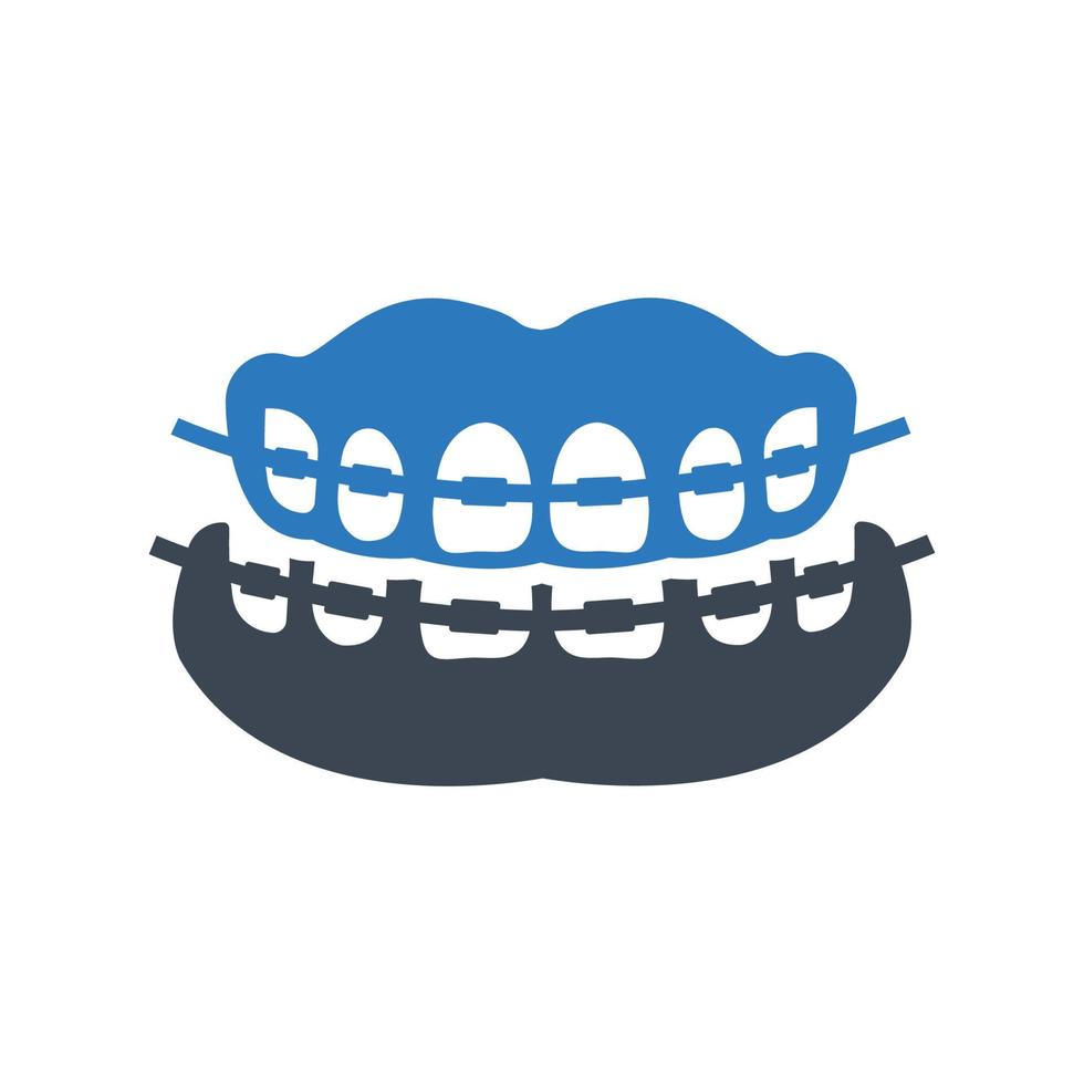 icona del tutore dentale, simbolo di ortodonzia vettore