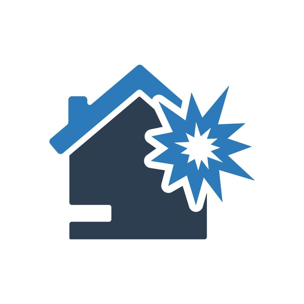icona di esplosione domestica, simbolo di esplosione domestica per il tuo sito web, logo, app, design dell'interfaccia utente vettore
