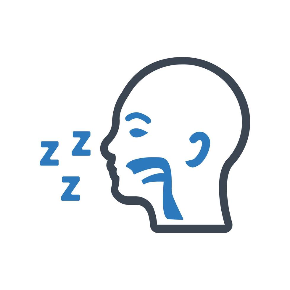 icona dell'apnea notturna, simbolo del russare per il tuo sito web, logo, app, design dell'interfaccia utente vettore