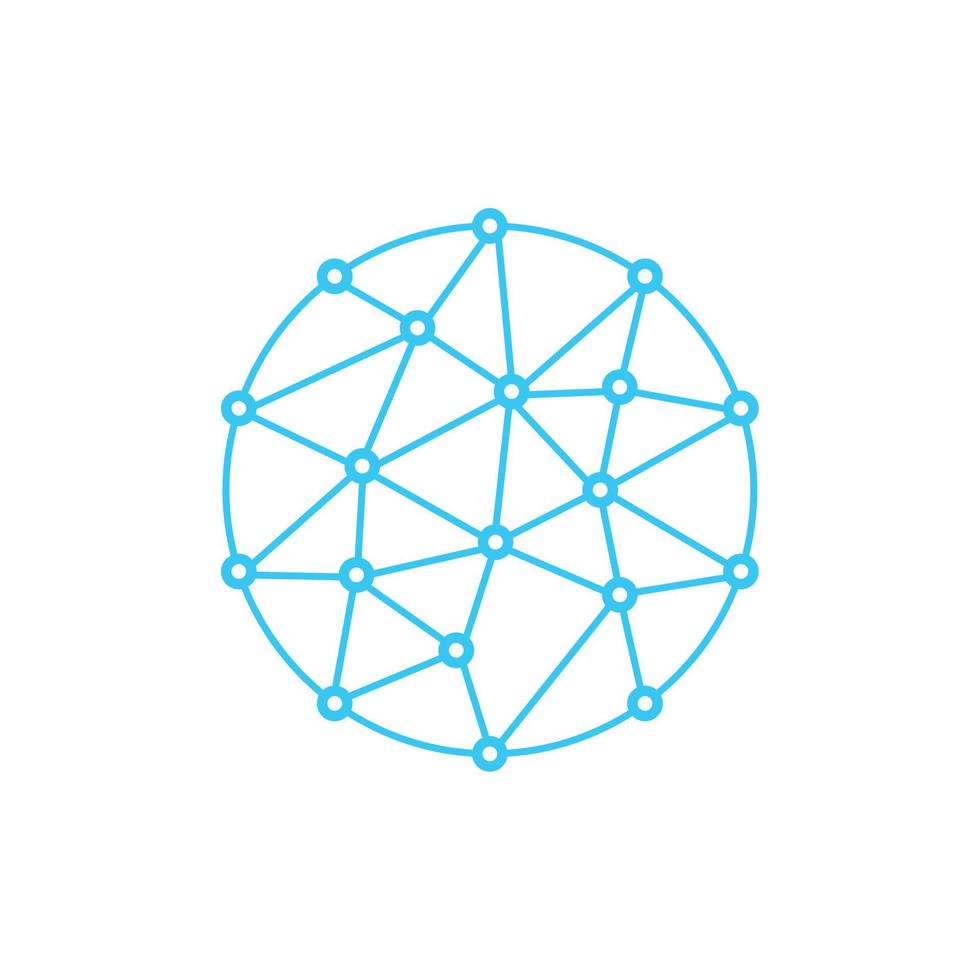 cerchio astratto geometrico con linea collegata e punti. vettore