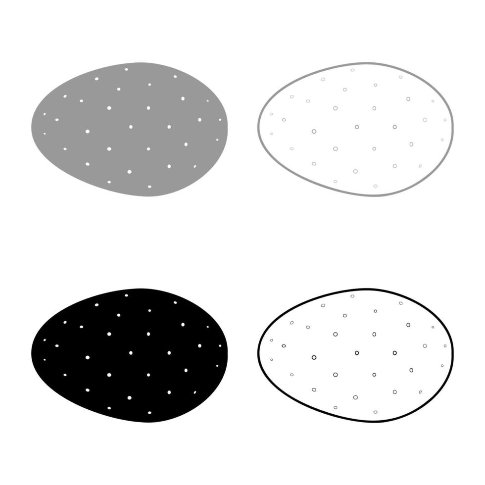 set di icone di verdure di patate colore grigio nero illustrazione vettoriale immagine in stile piatto