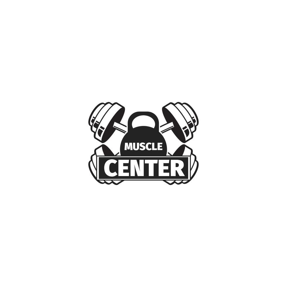 modello di logo del centro muscolare vettore